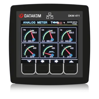 DKM-411 Анализатор 96x96мм, 3.5”TFT цв, Ethernet, USB/Host, USB/Dev, RS485, RS232, 2-вх, 2-вых
