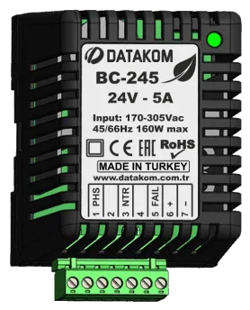 BC-245 Зарядное устройство (24В, 5А, 220-240В, на дин-рейку)