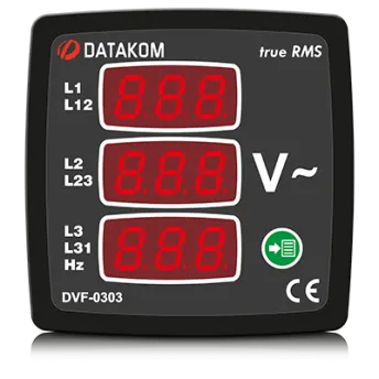 DVF-0303 вольтметр-частотомер , 3-фазный,3 дисп. 72x72
