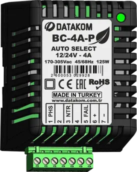 BC-4A-P Зарядное устройство (12В/24В, 4А, 220-240В, на дин-рейку)
