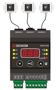 DKM-046 Измеритель температуры/влажности с дисплеем и релейными выходами
