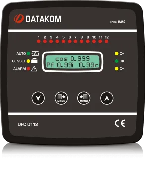DFC-0112 Контроллер реактивной мощности (12 степеней, RS-485, SVC, Модем) 144х144 мм