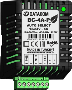 BC-4A-P Зарядное устройство (12В/24В, 4А, 220-240В, на дин-рейку)