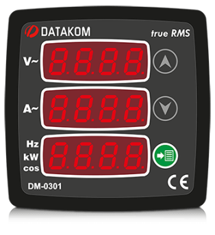 DM-0301 мультиметр, 1-фазный, 3 дисп. 72х72
